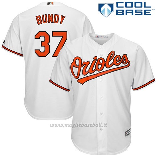 Maglia Baseball Uomo Baltimore Orioles 37 Dylan Bundy Bianco Cool Base